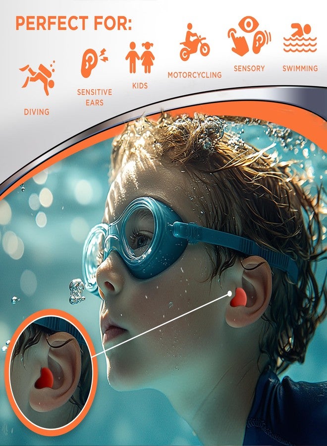 HEAROS Reusable Kids Ear Plugs for Swimming - Floating Silicone Putty, One Size Fits All Mouldable for Ultimate Comfort, Waterproof to Prevent Swimmers Ear, 6 Pairs with Case NRR 22 Hearing Protection - Image 5